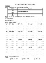 Đề cương ôn tập học kì I môn Toán lớp 3